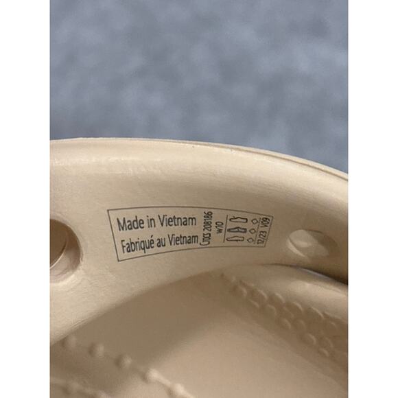 Crocs Baya Women's Size 10 Cream Lightweight Waterproof Slides Sandals Clogs - Picture 8 of 9